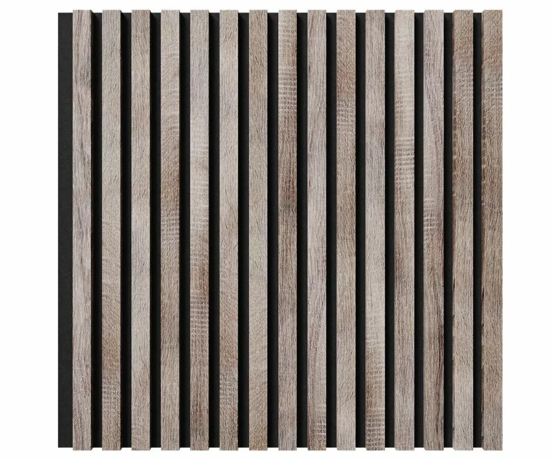 МДФ стеновая панель акустическая Cosca Decor Сканди Дуб Дымчатый черный войлок 600×600×19